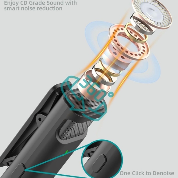 2 Pack Wireless Microphone for iPhone/Android USB C Lav Mic - Picture 4 of 7